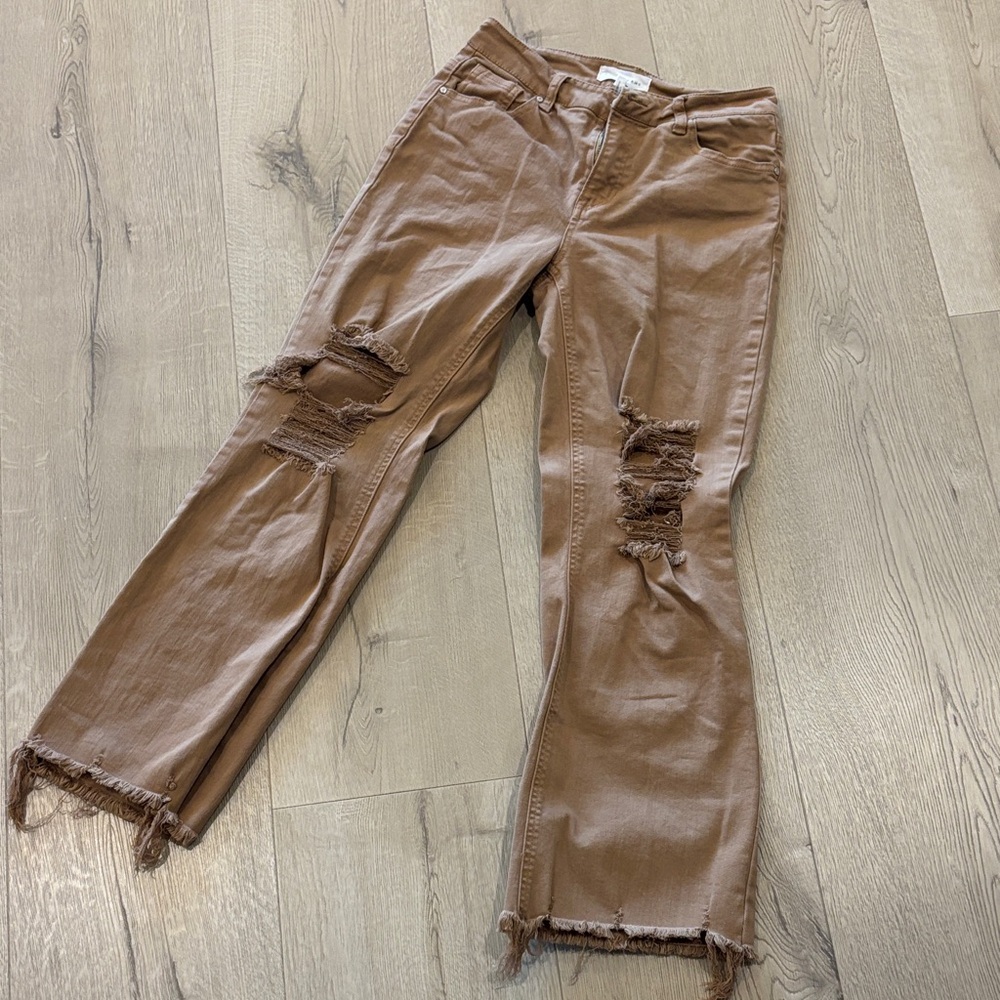 Distressed Brown Women Jeans